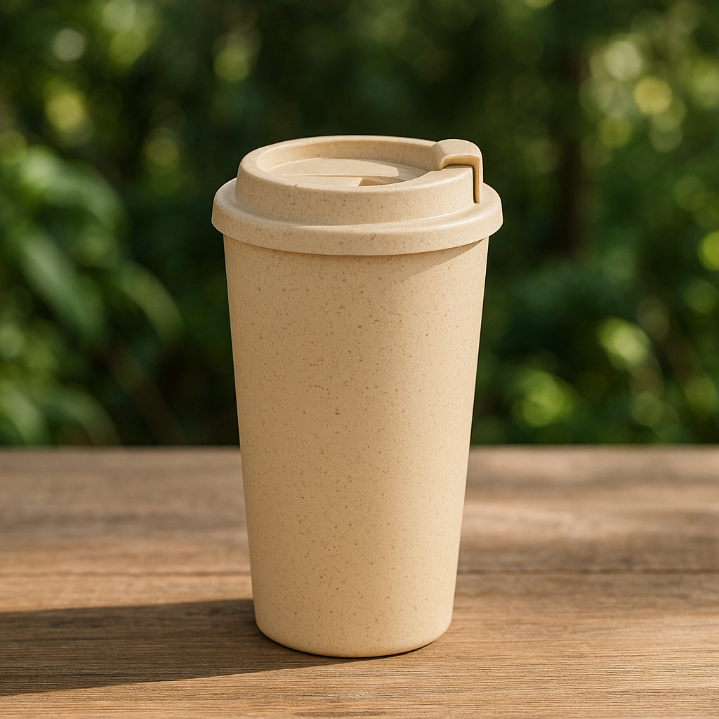 Promocional Vaso de paja de trigo con tapa NATURA